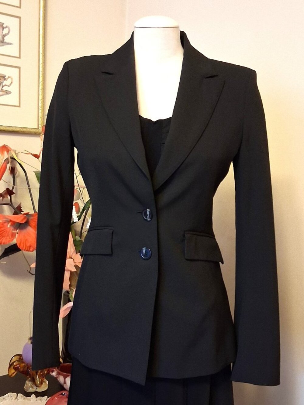 NWOT MEXX Luxury Black Lined Blazer Premium Quality Jacket Size 38 Blazers